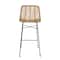 Hello Honey® 40.5" Beige Rattan Bar Stool with Black Metal Frame